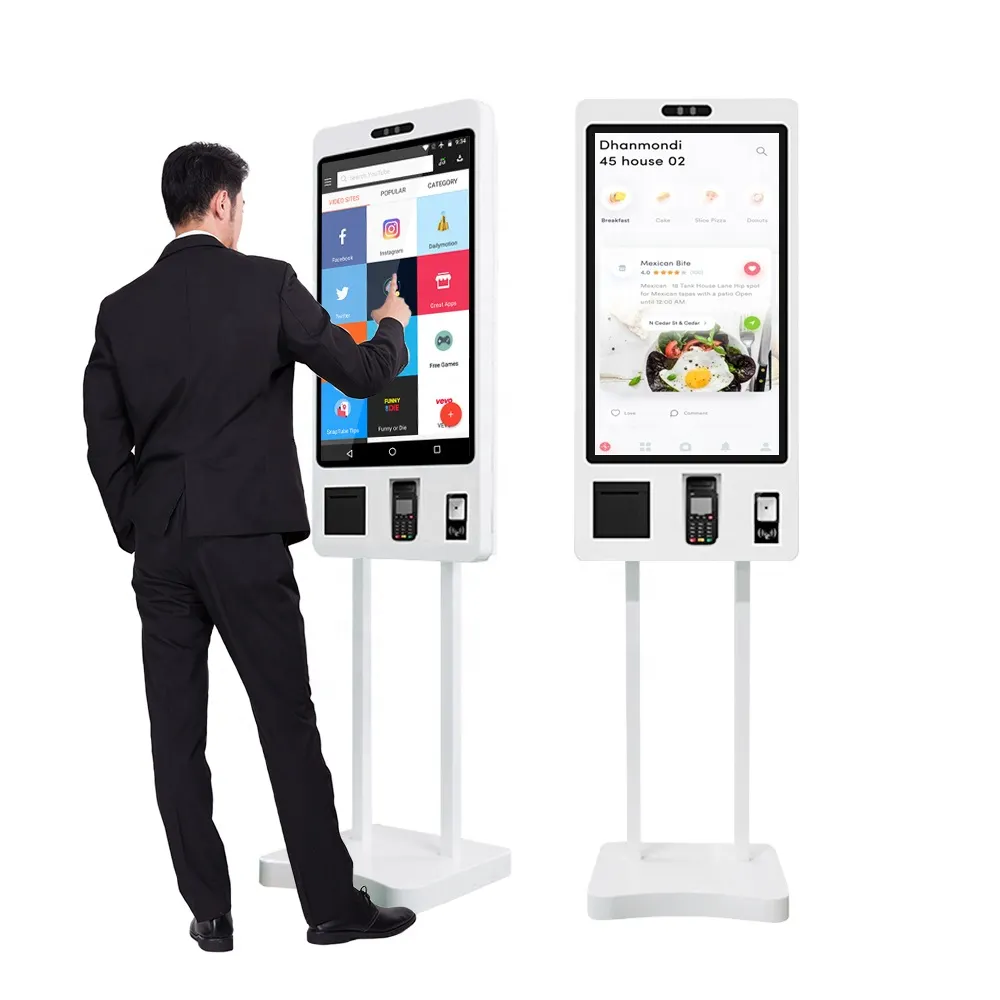 Fast Food 21.5 24 32 inch Touch Screen POS Self ordering Machine Self ...