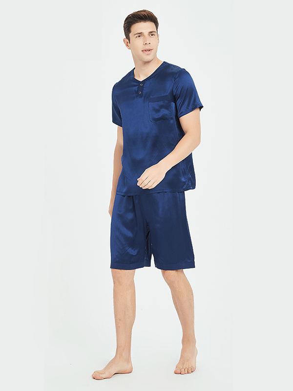 19 Momme Men's Silk Pajamas Short Set