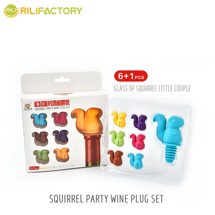 Squirrel Party Wine Stoppers Set Rilifactory