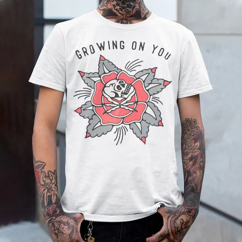 GROWING ON YOU print loose casual T-shirt -  