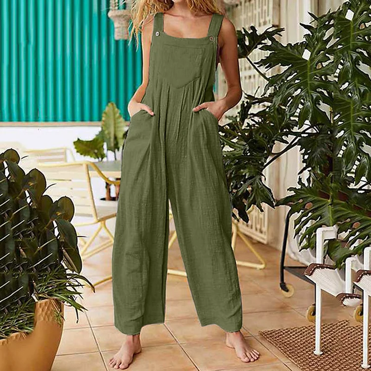 2024 Women's New Home Furnishings Solid Color Work Pants Jumpsuit_ ecoleips_old
