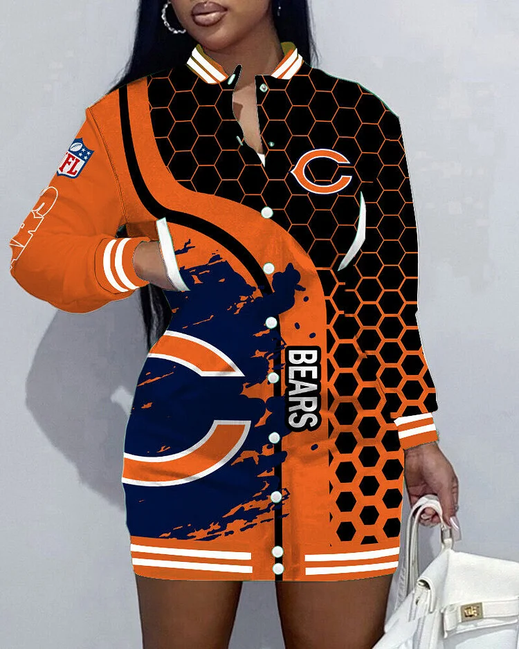 Chicago Bears
Limited Edition Button Down Long Sleeve Jacket Dress