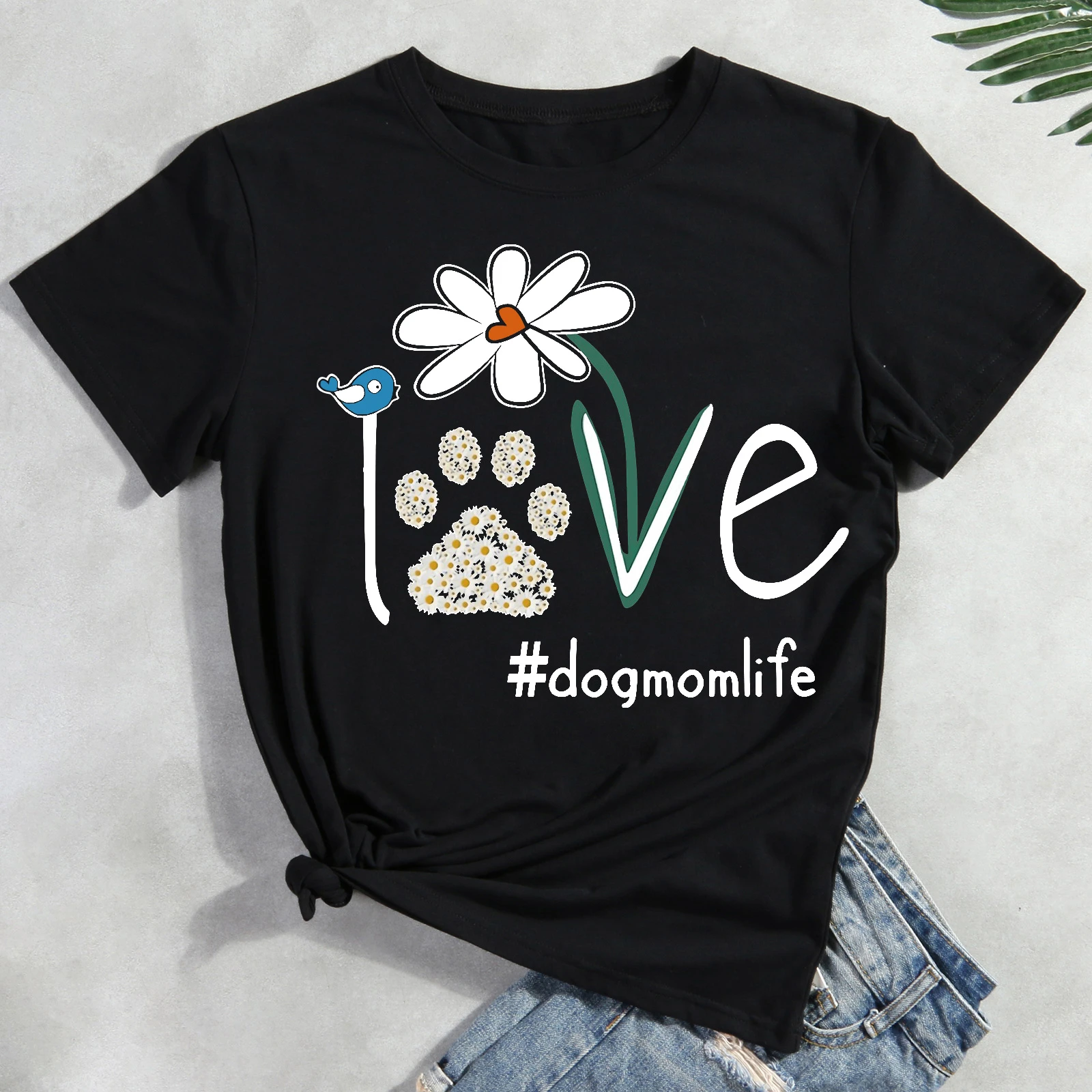 Love Dog Mom Life Daisy   Pet Animal Lover T-shirt Tee -01653-CB-Guru-buzz