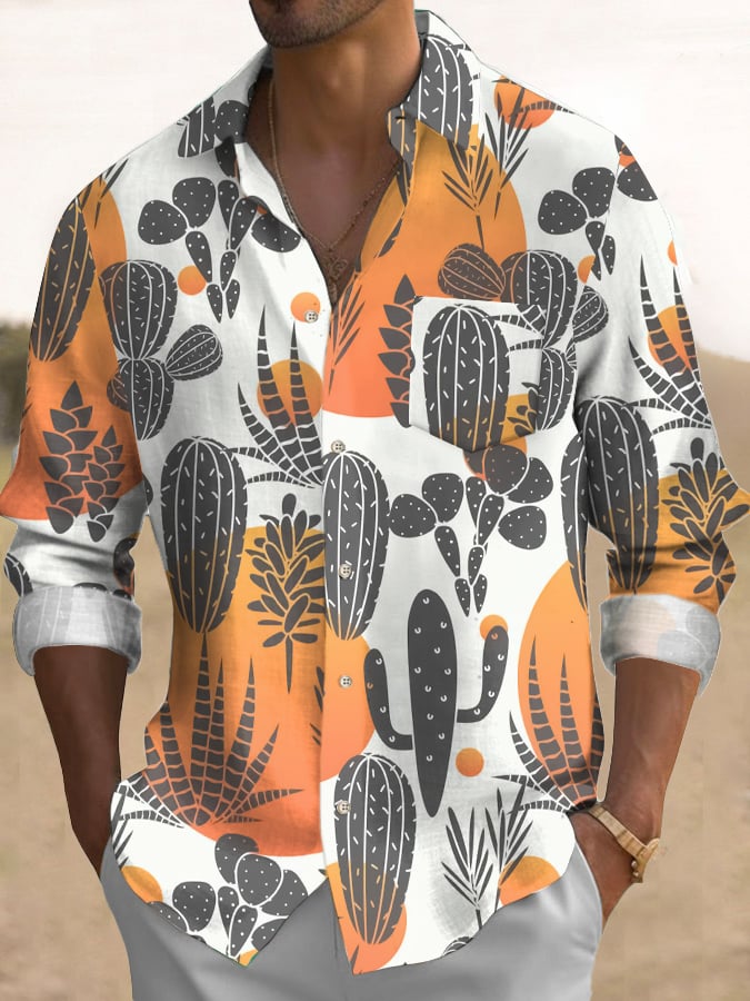 Cactus Print Casual Cotton Sweatshirt