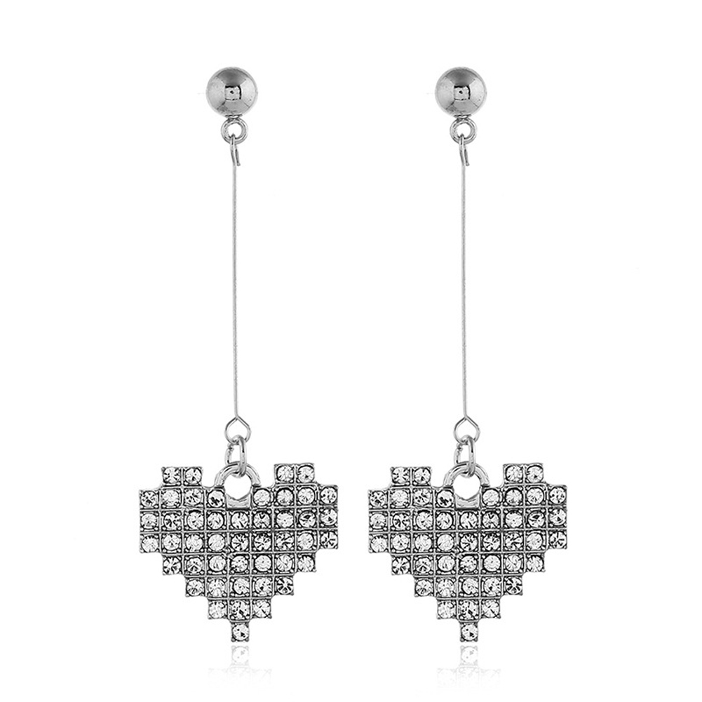 Korean Tassel Long Drop Earrings Diamond Love Pendant Ear Dangle Jewelry, Silver, 501 Original
Korean Tassel Long Drop Earrings Diamond Love Pendant Ear Dangle Jewelry, Silver, 501 Original