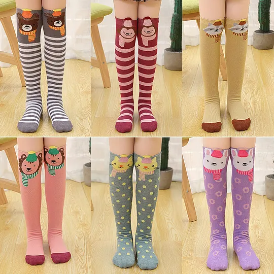 Girls Cartoon Mid-Calf Socks