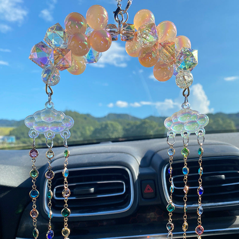 Cute Car Hanging Acrylic Beads Tassel Car Rear View Mirror Hanging