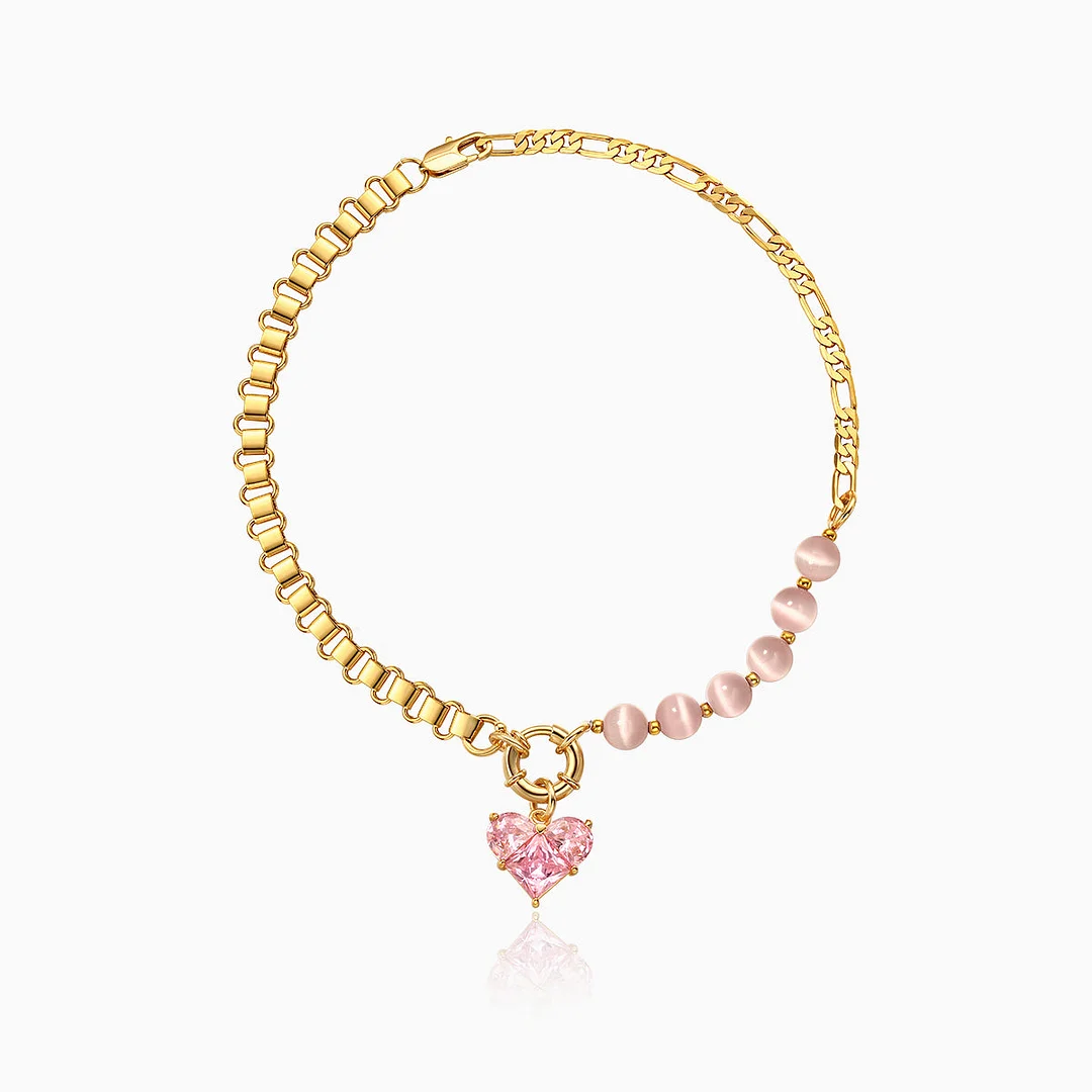 Opaline Love Zirconia Diamond Choker Necklace