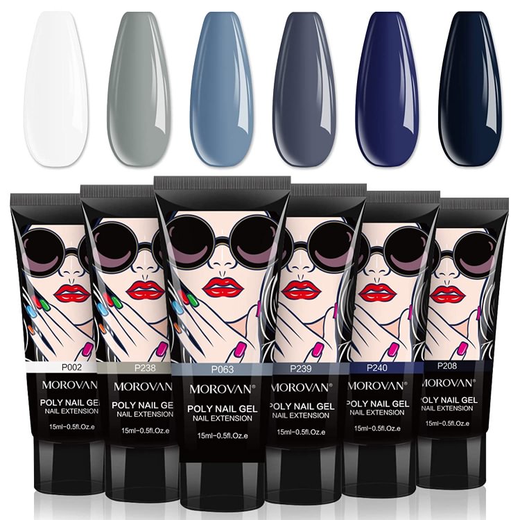 Morovan 6 Colors Poly Gel Nail Extension Kit PS25