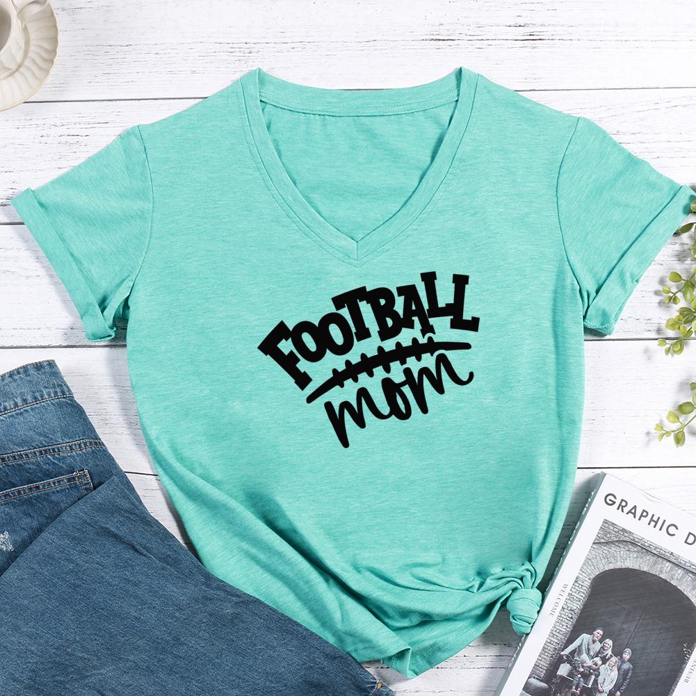 Football mom V-neck T Shirt-Guru-buzz