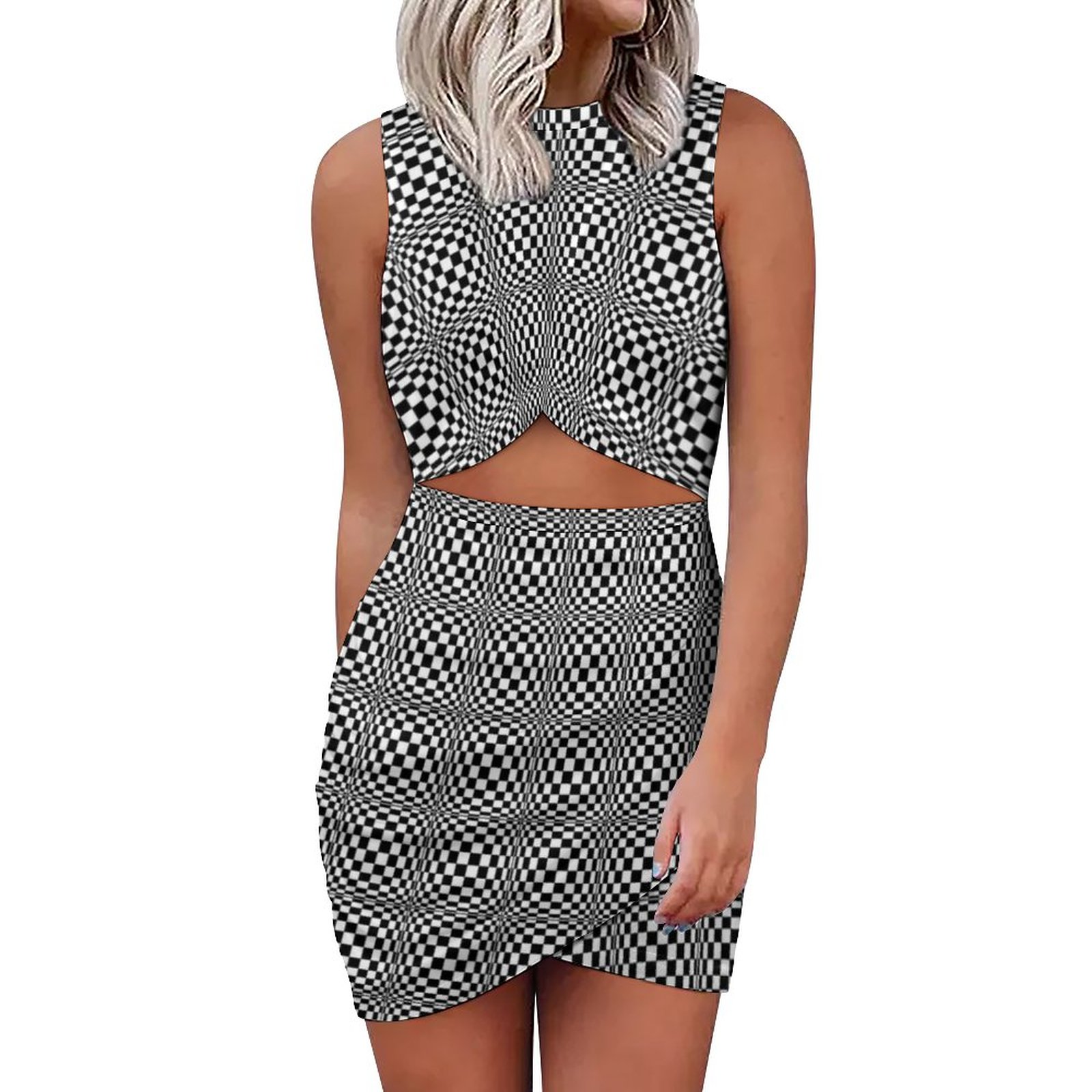 blue dress for baby girl Grandmaster Dragon 3D Chessboard Bodycon main image 0