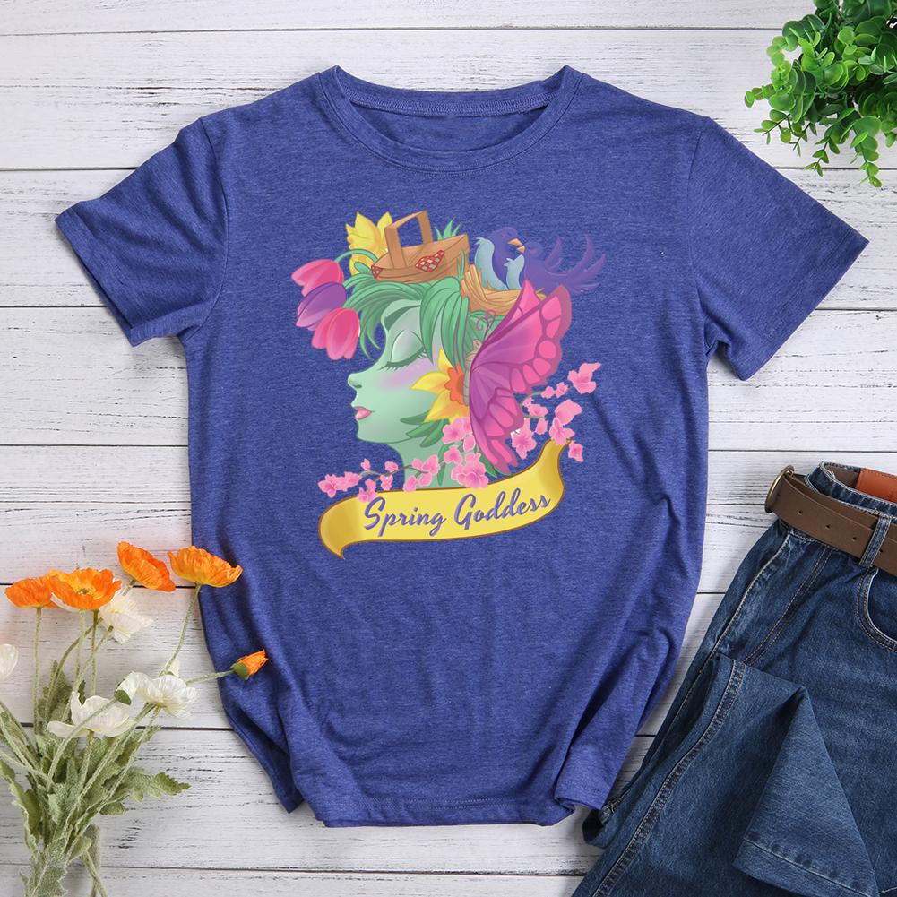 Spring Godess Round Neck T-shirt-017179-Guru-buzz