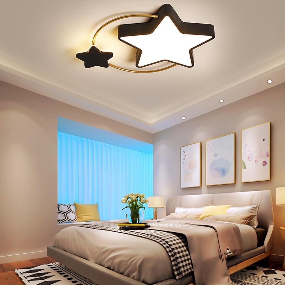 2 Star Shapes Flush Mount Ceiling Light LED Classic Dimmable Baby Kids  Lights for Bedroom, image size:1000x1000