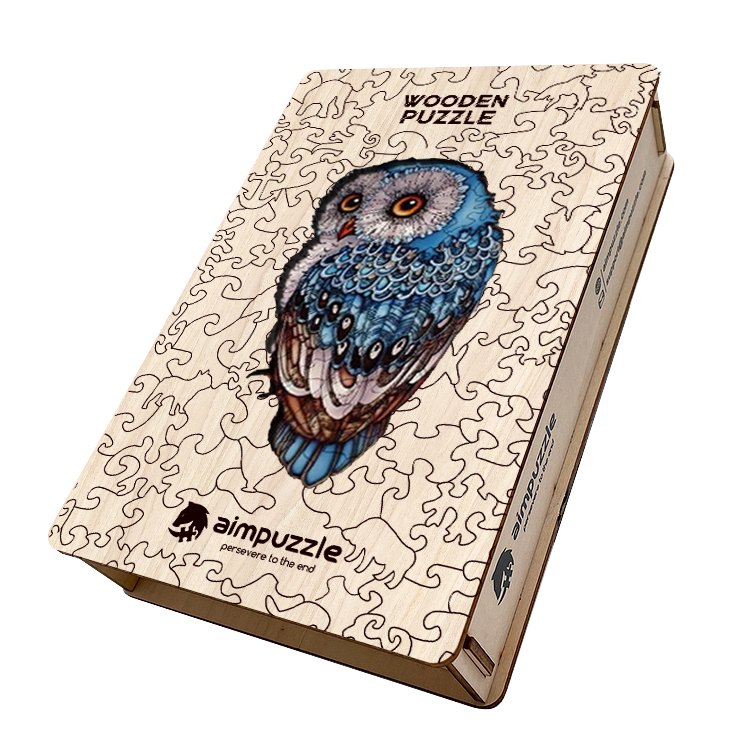 Blue Owl Wooden Jigsaw Puzzle