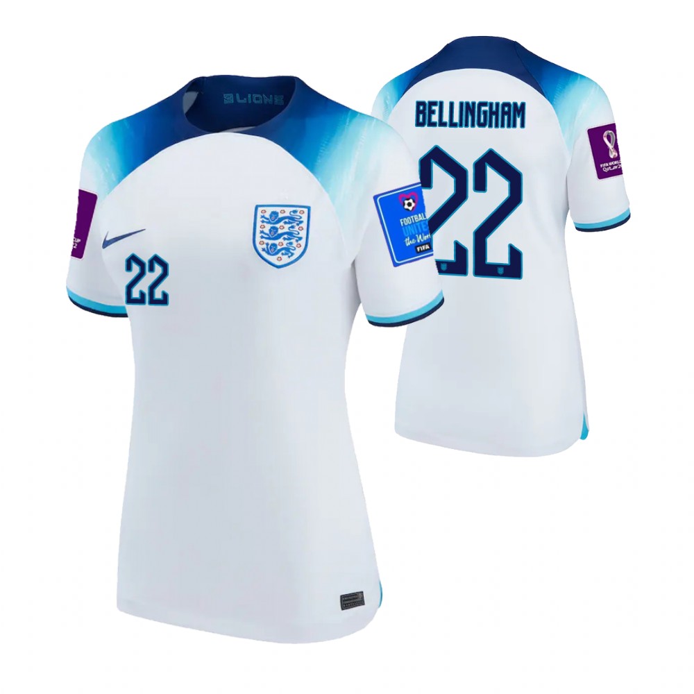 Womens England Jude Bellingham 22 Home Shirt Top Kit 2022 2023