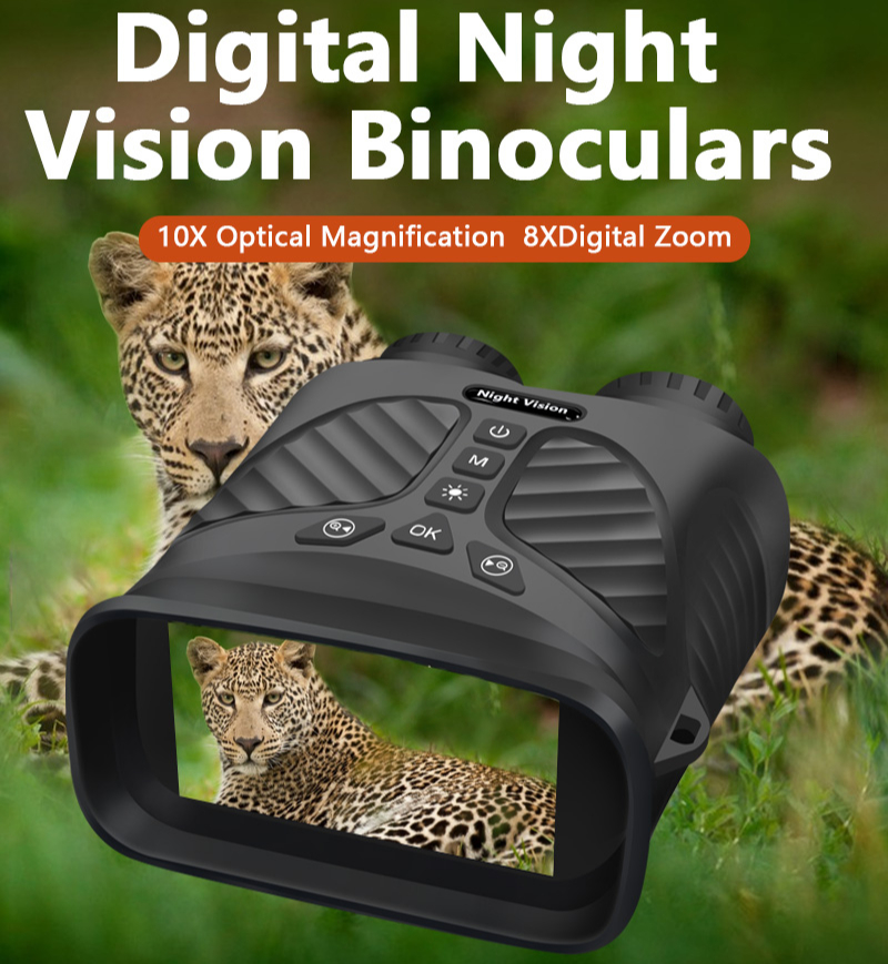 BekinTek Night Vision Binoculars Rechargeable Telescope Infrared NVG Goggles Full Dark Observing 7x IR Adjustment 8x Digital Zoom 2.5K Video Recording 40M Photo 3 Inches Large HD Screen with 32G TF Card for Low Light Bird Watching Camping Concerts 5