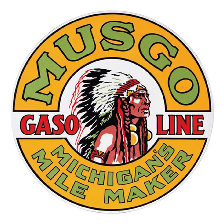 Musgo Gasoline - Round Shape Tin Signs/Wooden Signs - 30*30CM