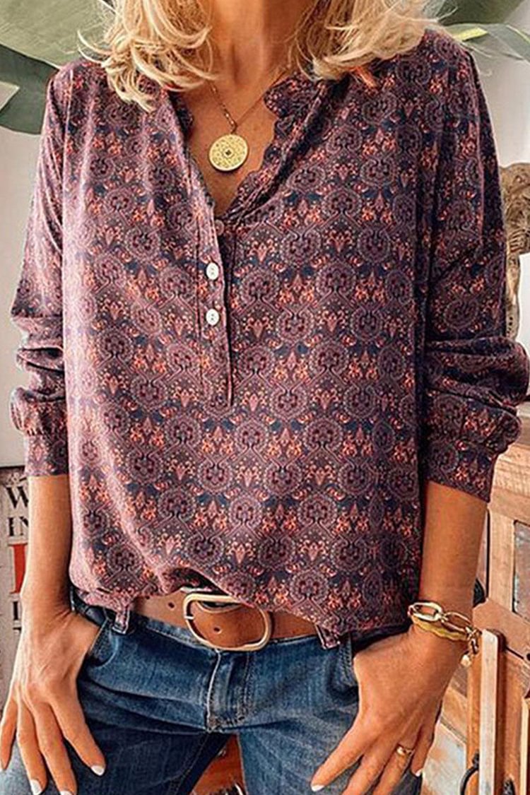 Fashion College Print Split Joint V Neck Tops(3 Colors) - Life is Beautiful for You - SheChoic