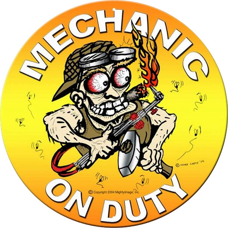 Mechanic on Duty - Round Shape Tin Signs/Wooden Signs - 30*30CM