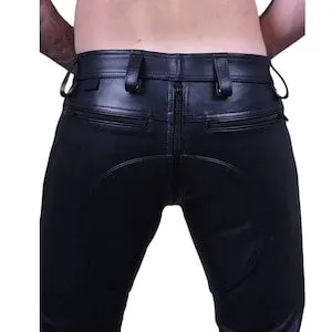 pornhint Pornhint Men Leather Pants, Genuine Leather Pants, Gay pants Back Zipper Pant Cargo Pants ,Steampunk Pants Biker Pants Motorcycle Pants Rider Pants