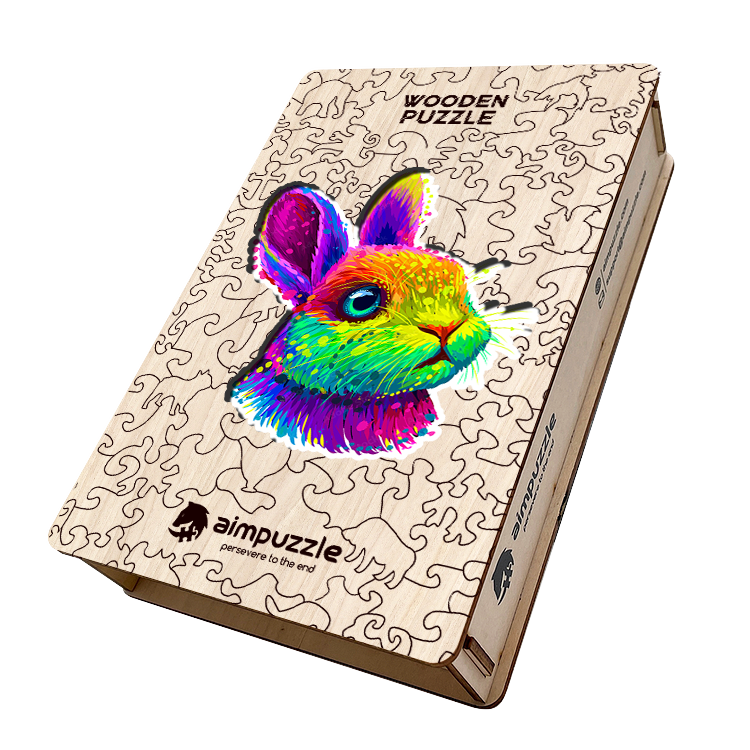 Colorful Rabbit Wooden Jigsaw Puzzle
