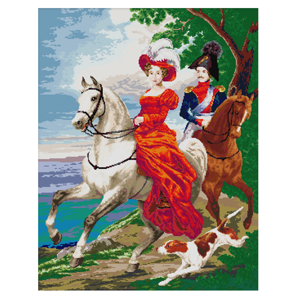 Cavalier Couple - 14CT Stamped Cross Stitch - 58*71CM (Big Size), 501 Original
Cavalier Couple - 14CT Stamped Cross Stitch - 58*71CM (Big Size), 501 Original