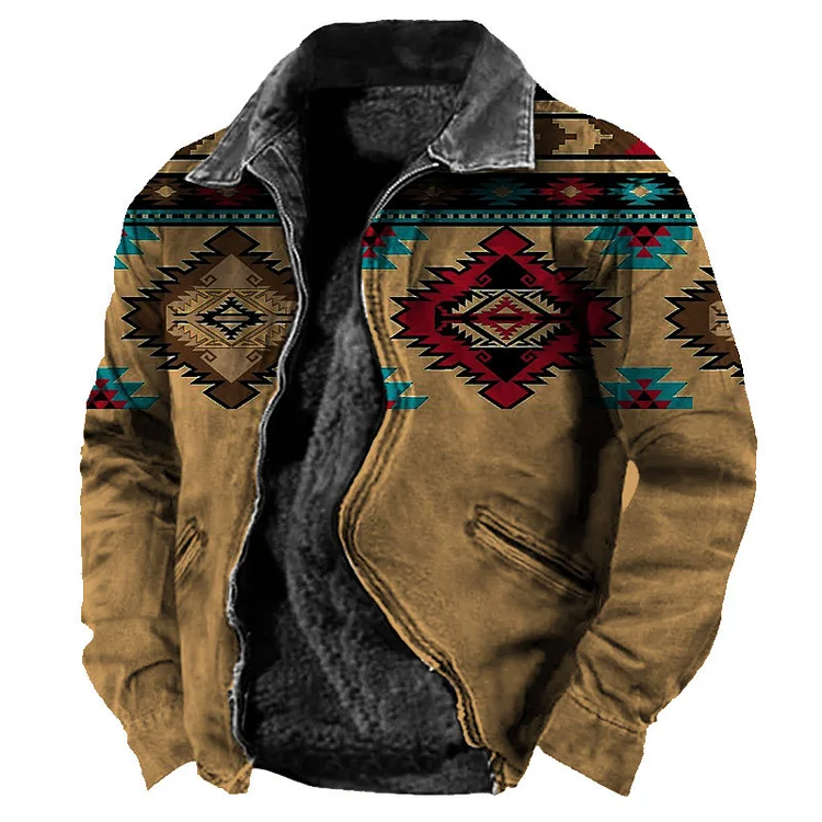 Men's casual thickened loose fashion pocket zipper jacket