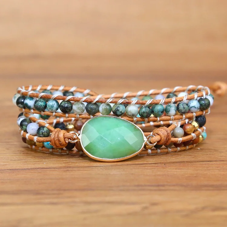 Vintage jade ornaments woven multi-layer bracelet