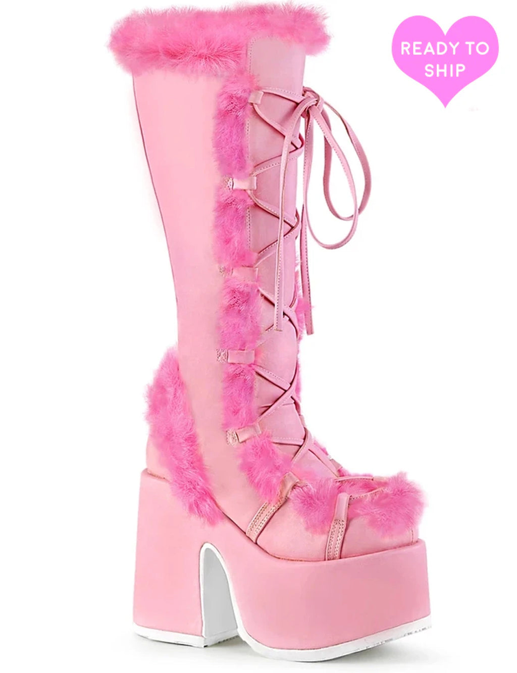 DEMONIA CAMEL 311 PLATFORM BOOTS PINK HOT PINK FUR demonia-camel-311-platform-boots-pink-hot-pink-fur