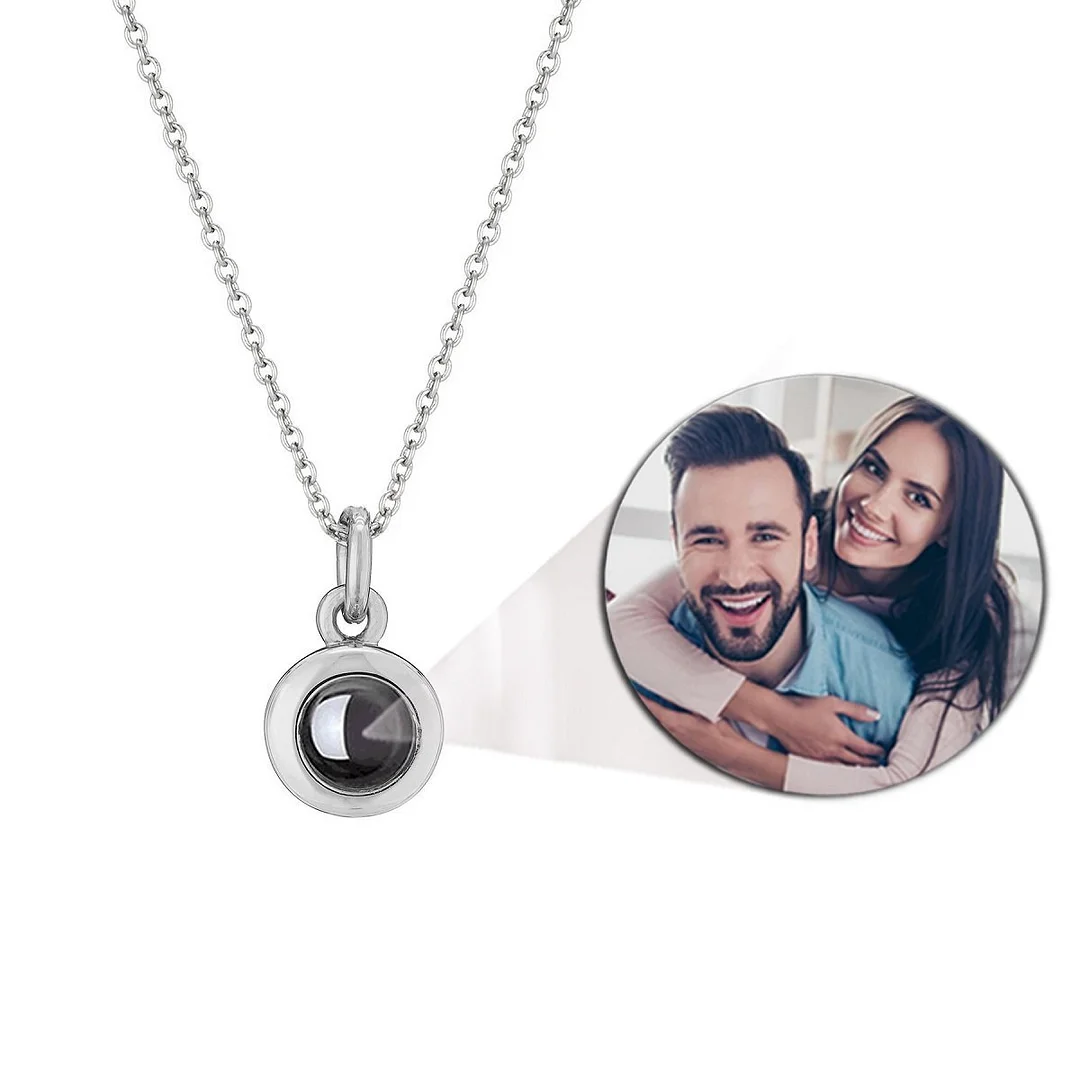 Personalised Circle Projection Photo Necklace