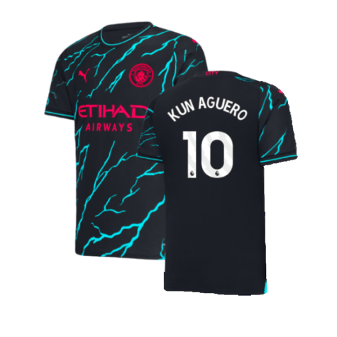 Man City Kun Aguero 10 Third Shirt Top Kit 2023-2024