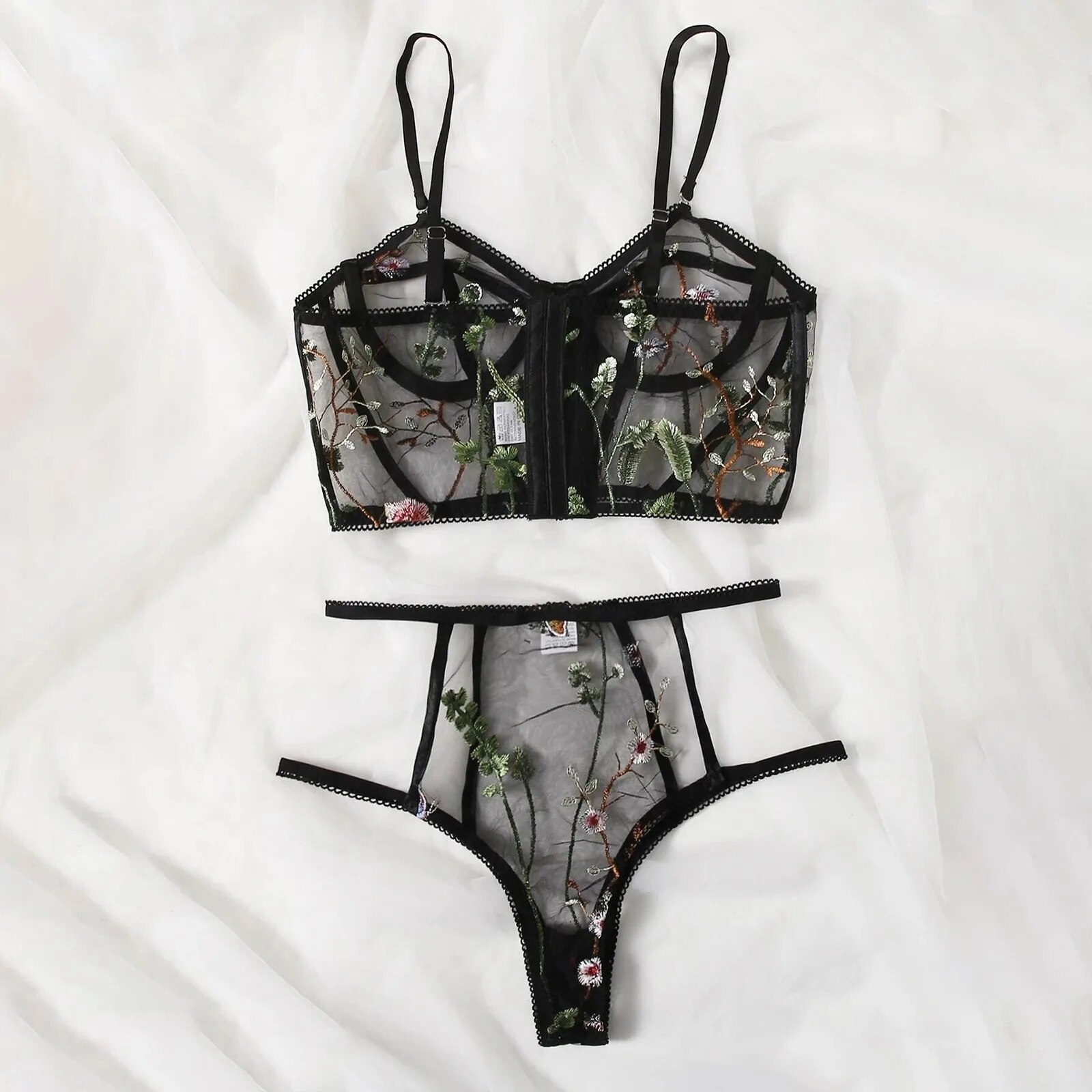 Uaang Embroidery Sexy Underwear Women Set Lingerie G String Thong New