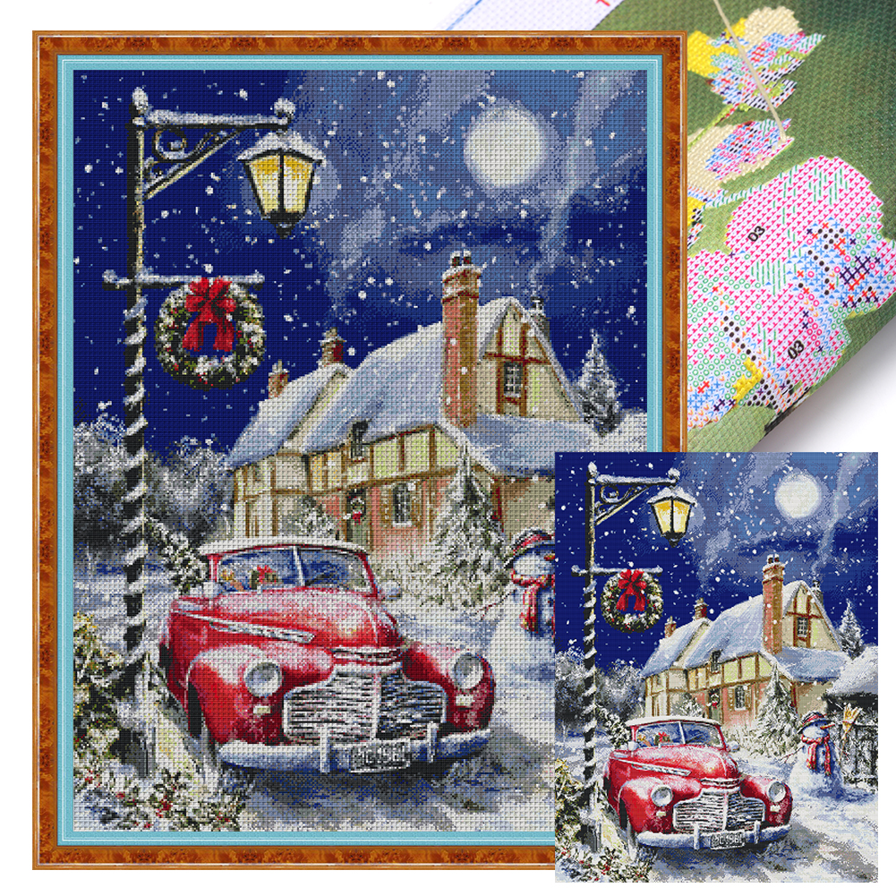 ymd꙳★*゜ Joysunday 14CT Stamped Cross Stitch - Christmas Moon Night