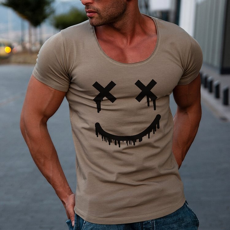 Men's Fashion Printed Casual Slim Fit Short Sleeve T-Shirt
