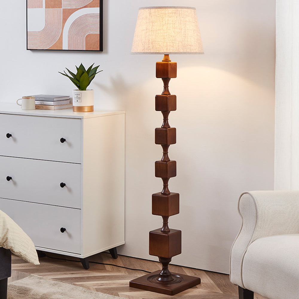 Antique Wooden Floor Lamp for Living Room Corner
