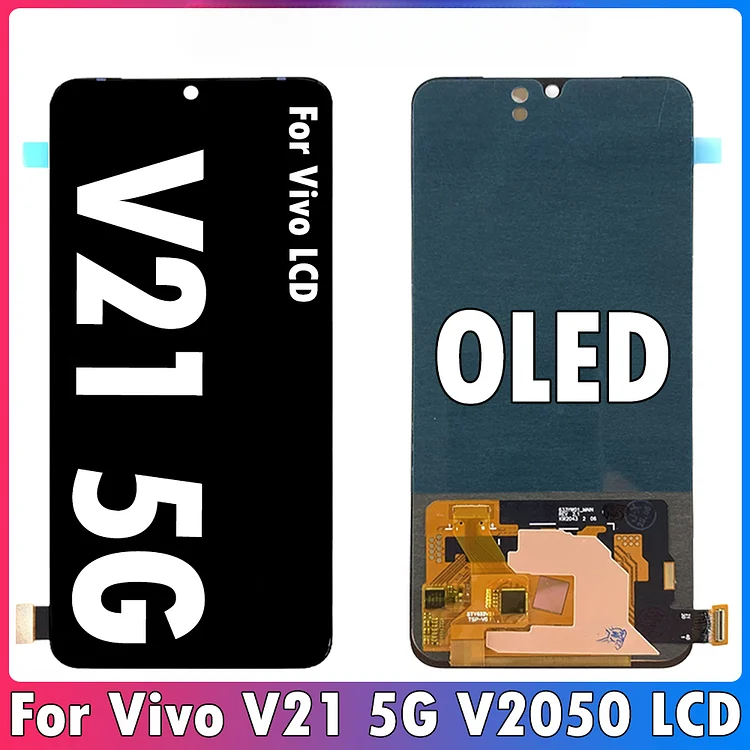 6.44" OLED For Vivo V21 5G LCD Display V2050 Screen Touch Panel Digitizer Sensor Assembly Replacement V21 5G Display