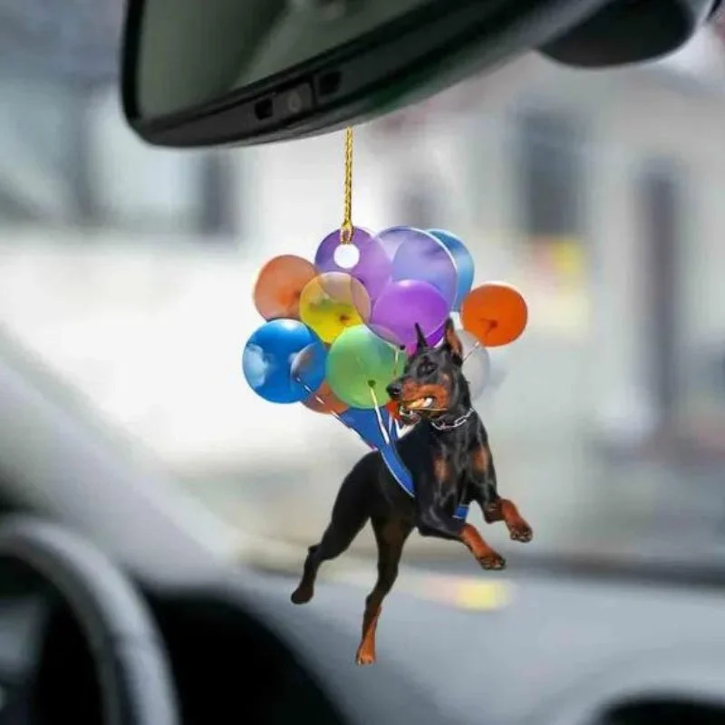 VigorDaily Doberman Pinscher Fly With Bubbles Car Hanging Ornament BC053