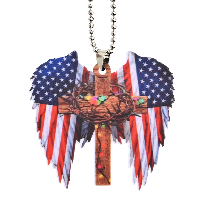 Creative American Flag Wing Shaped Hanging Ornament Pendant-BSTC1065-Guru-buzz