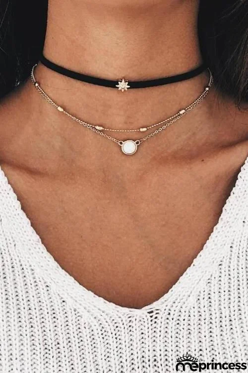 Leather Layers Choker Necklace