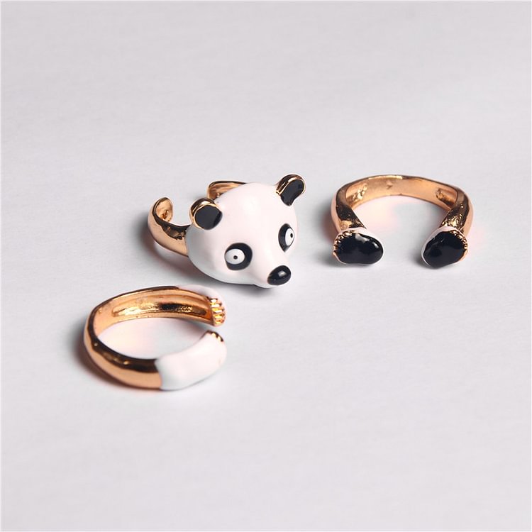 Panda Cute 3 Pcs Ring Set