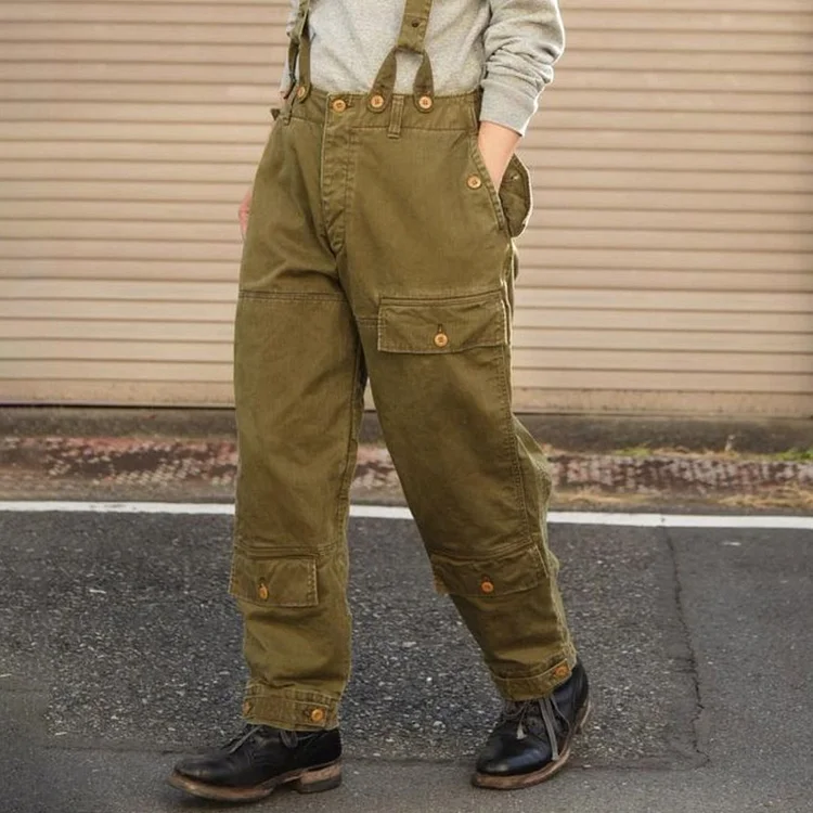 TIMSMEN Vintage American military overalls casual pants