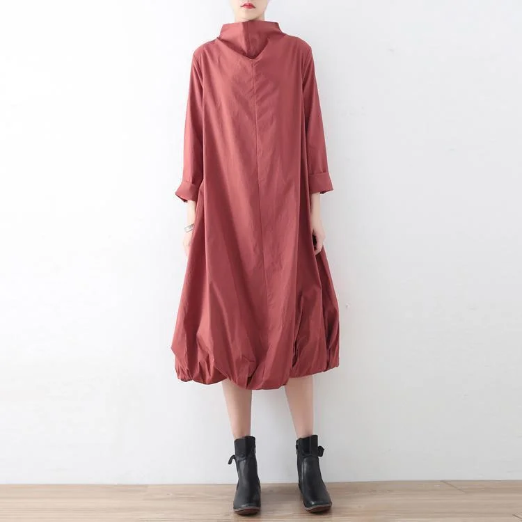 New 2021 fall dresses pink baggy maxi dress caftans oversized gown high neck
