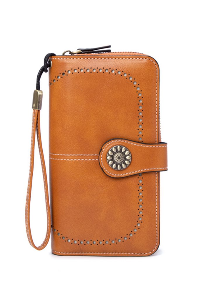 Comstylish Vintage Flower Buckle Multi Layer Utility Purse