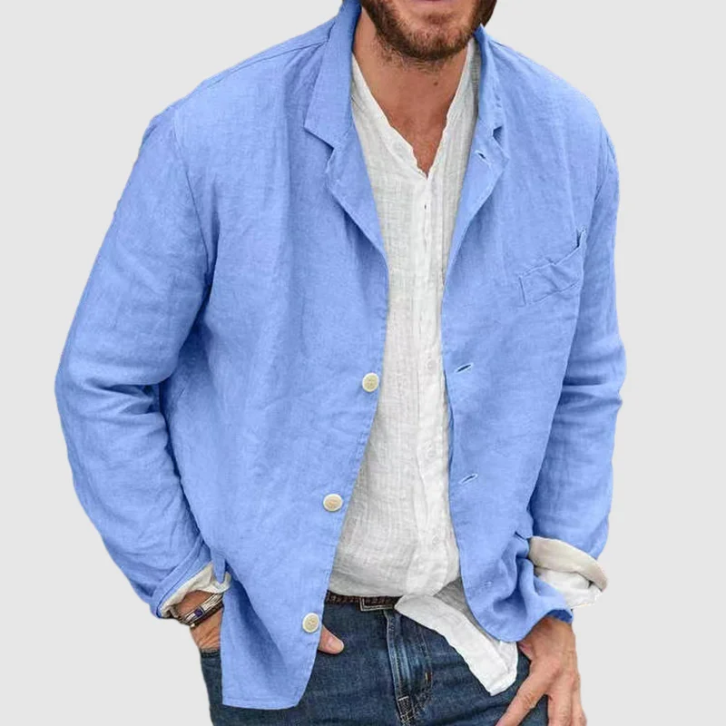 Men's cotton and linen casual jacket