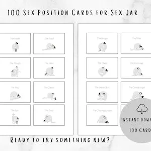 pornhint Pornhint 100 Sex Position Cards for Your Jar of Desire Sex Jar | Printable Digital Cards Bedroom Game for Adult Couples Intimacy | Improve Your Sex Toy