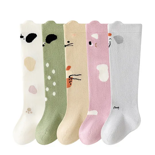 Baby Cute Cotton Cartoon Print High Elastic Knee Socks