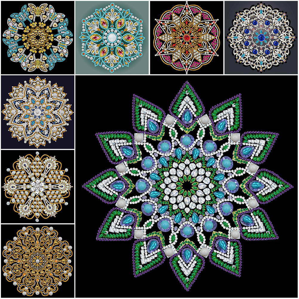 Mandala 30*30CM(Canvas) Partial Round Drill Diamond Painting