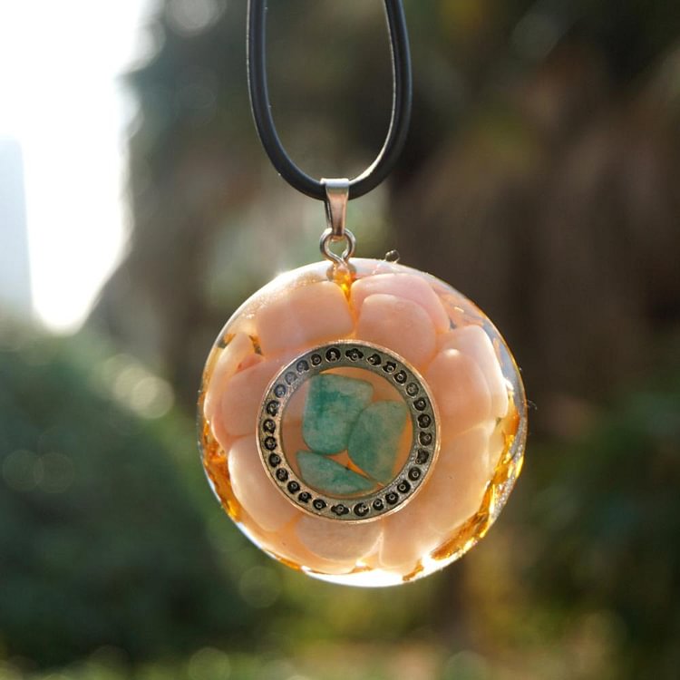 YOY-Pink Opal EMF Protection Chakra Orgonite Necklace
