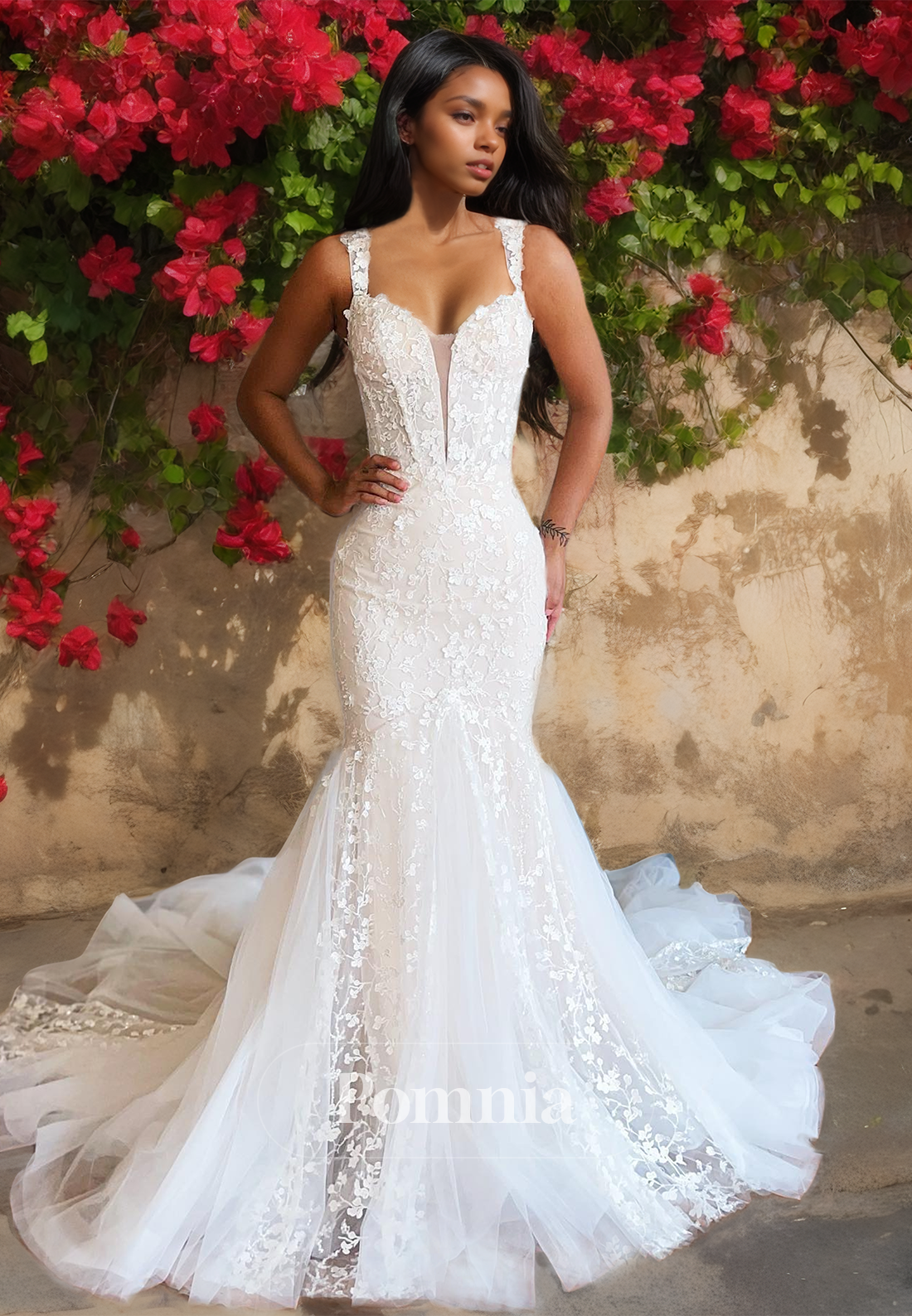 spaghetti strap empire waist wedding dress Spaghetti Strap Beautiful Floral Lace Nude Empire A-line Bridal Dress, White