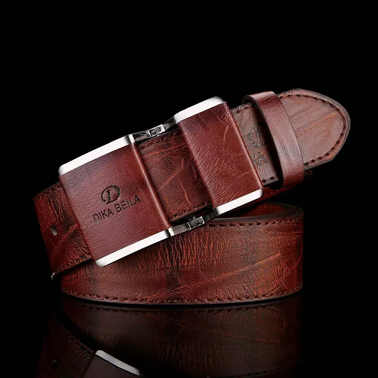 Men's Business Casual PU Leather Buckle Detail Belts